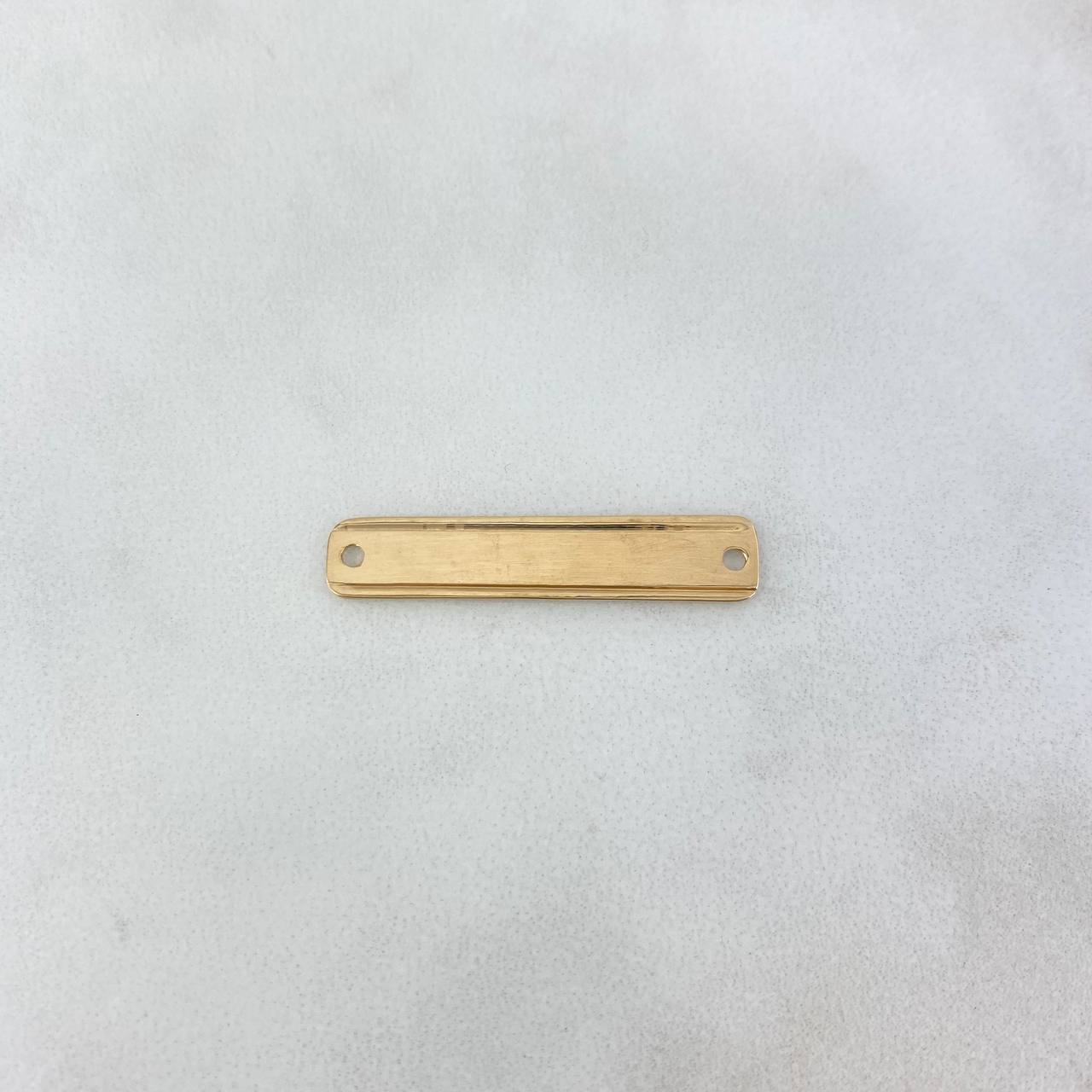 Herraje Placa Rectangular 0.95gr / 30mm*6mm Lineas Paralelas Oro Amarillo