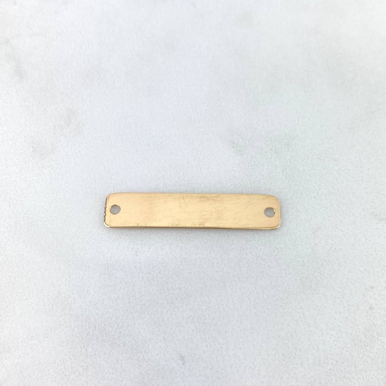 Herraje Placa Rectangular 1.2gr / 30mm*6mm / Bordes Afilados Oro Amarillo