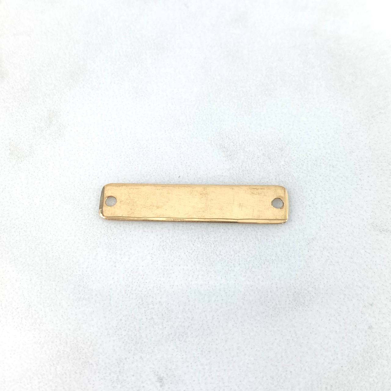 Herraje Placa Rectangular 0.9gr / 30mm*6mm Bordes Afilados Oro Amarillo