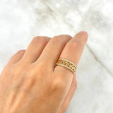 Anillo Tribal 3.45gr / T7 1/4 / Circones Blancos Oro Amarillo