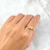 Anillo Oso 2gr / T7 1/2 / Circones Cafés Oro Amarillo