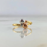 Anillo Tu y Yo 1.25gr / T8 1/4 / 5mm Bolas Tres Oros