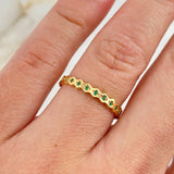 Anillo Rombos 1.8gr / T6 1/2 / Circones Verdes Oro Amarillo