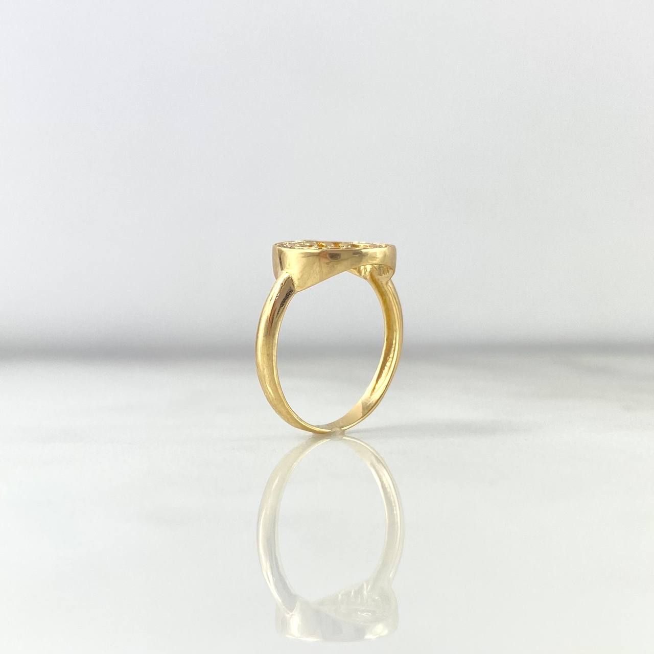 Anillo Circulo Corona RX 2.6gr / T4 1/2 / Circones Blancos Oro Amarillo