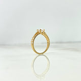 Anillo Solitario Churumbela Flecha 1.9gr / T7 1/2 / Circon Blanco Blancos Oro Amarillo