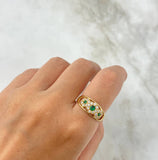 Anillo Flores 2.6gr-T7 3/4 Circones Blancos Verdes Oro Amarillo