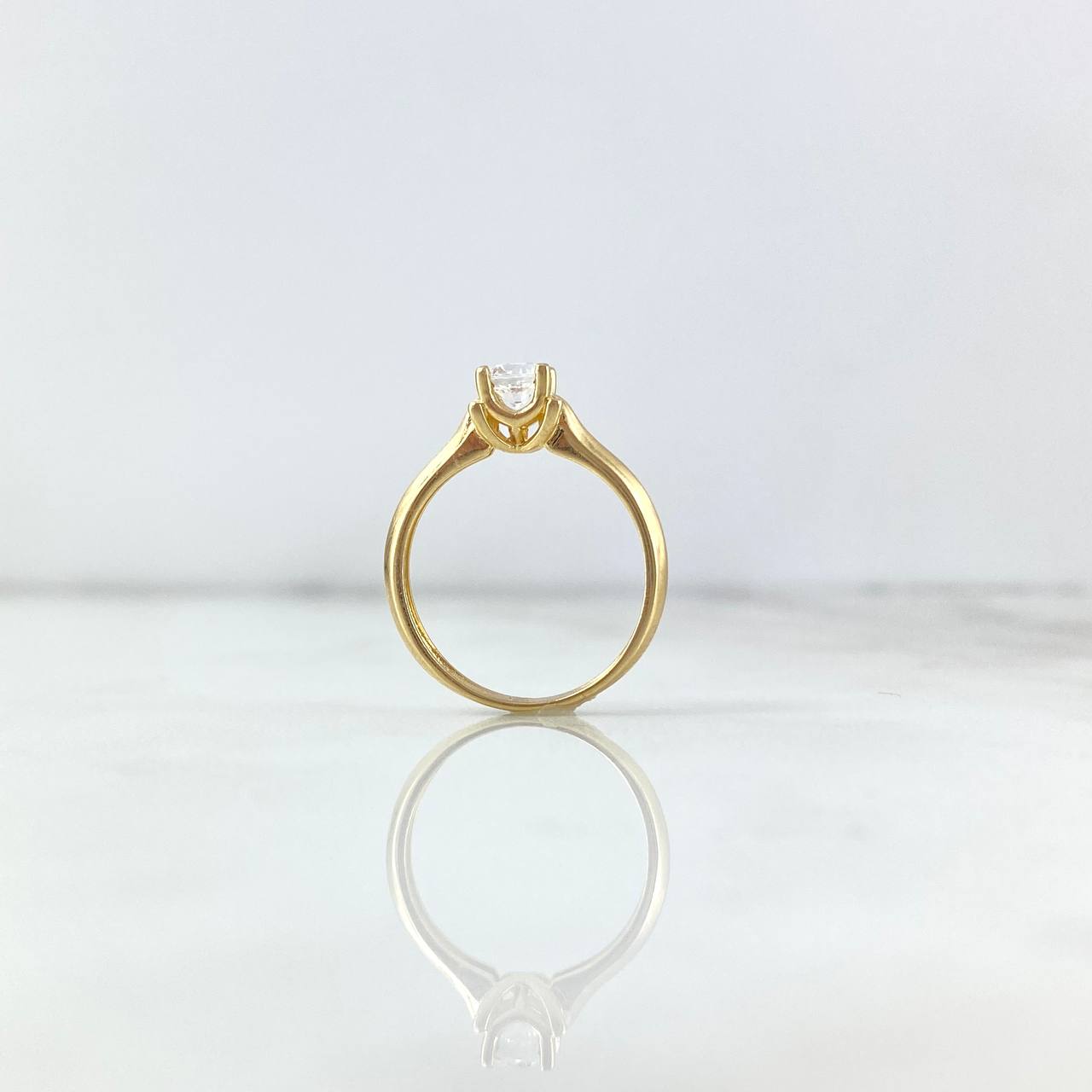 Anillo Garra Doble 2.3gr / T7 1/2 / Circon Blanco Oro Amarillo