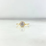 Anillo Solitario Halo 1.4gr / T5 / Circon Blanco Blancos Oro Amarillo