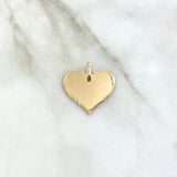 Dije Placa Corazón 2.45gr / 2.6cm / Rallado-Diamantado Oro Amarillo