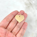 Dije Placa Corazón 2.45gr / 2.6cm / Rallado-Diamantado Oro Amarillo