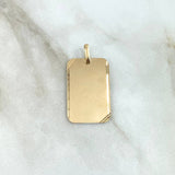 Dije Placa Rectangular 3.7gr / 3.5cm / Rallada Oro Amarillo