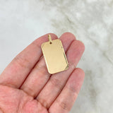 Dije Placa Rectangular 3.7gr / 3.5cm / Rallada Oro Amarillo