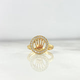 Anillo Circulo Corona RX 2.6gr / T4 1/2 / Circones Blancos Oro Amarillo