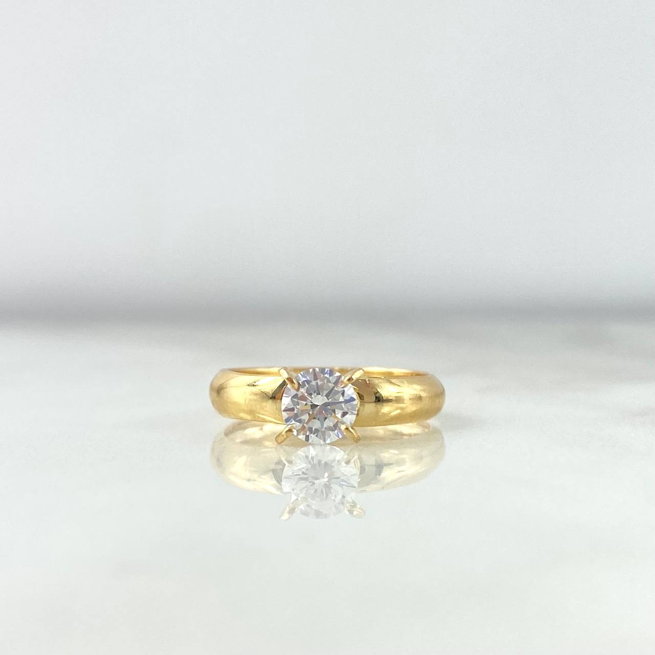 Anillo Solitario 1.4gr / T6 / Circon Blanco Oro Amarillo