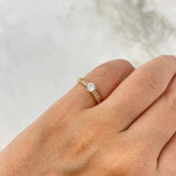 Anillo Solitario Cinta 2gr / T4 1/4 / Circones Blanco Blancos Oro Amarillo