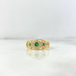 Anillo Tres Flores 2.85gr / T8 1/4 / Circones Blancos Verdes Oro Amarillo