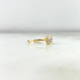 Anillo Solitario Halo 1.4gr / T5 / Circon Blanco Blancos Oro Amarillo