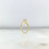 Anillo Solitario Churumbela Flor Interna 1.95gr / T8 / Circon Blanco Blancos Oro Amarillo