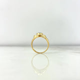 Anillo Corazon 3.3gr / T6 1/4 / Circon Verde Blancos Oro Amarillo