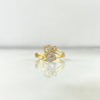 Anillo Flechas Corazones 2.6gr / T6 1/2 / Circones Blancos Dos Oros Amarillo Blanco