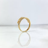 Anillo Corazones Filigrana 15s 2.9gr / T6 1/4 / Circones Celestes Blancos Oro Amarillo