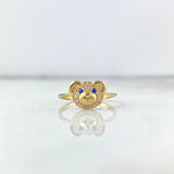 Anillo Cabeza Oso 1.9gr / T6 / Circones Blancos Azules Oro Amarillo