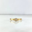 Anillo Solitario Flor Corazones 1.15gr / T6 3/4 / Circones Blancos Oro Amarillo