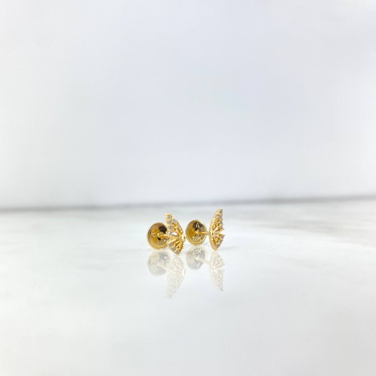 Topos Alas Mariposa 0.85gr / Circones Blancos Oro Amarillo 18K &