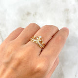 Anillo Corona Mariposa 15s 2.35gr / T5 3/4 / Circones Blancos Oro Amarillo