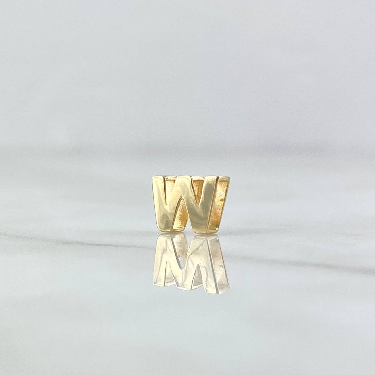 Herraje Letra W 0.35gr / 6mm Tambor Oro Amarillo 18K