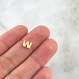 Herraje Letra W 0.4gr / 6mm Tambor Oro Amarillo 18K