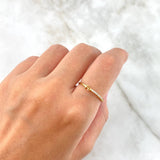 Anillo Churumbela Fe 1.05gr / T6 1/2 / Circones Blancos Oro Amarillo