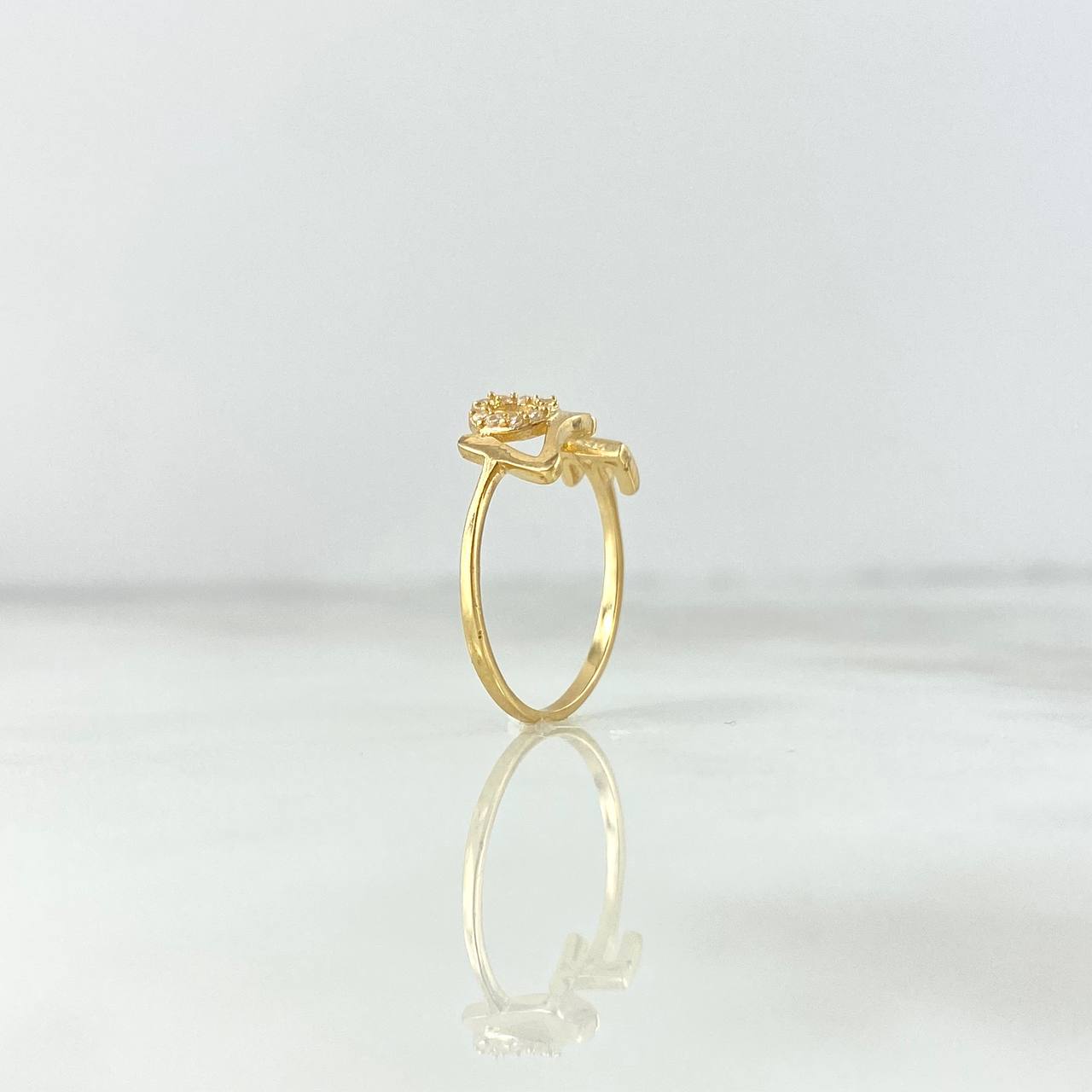 Anillo Love 1.25gr / T5 1/4 / Circones Blancos Oro Amarillo