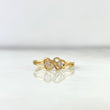 Anillo Corazones Cruzados 1.7gr / T5 1/4 / Circones Blancos Oro Amarillo