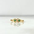 Anillo Corazones Cruzados 1.7gr / T5 1/2 / Circones Verdes Oro Amarillo