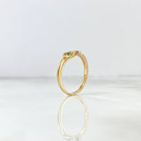 Anillo Corazones Cruzados 1.7gr / T5 1/2 / Circones Verdes Oro Amarillo