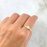 Anillo Solitario Tres Lineas 1.4gr / T7 1/2 / Circon Blanco Oro Amarillo