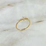 Anillo Lucero 0.95gr / T6 / Circones Blancos Oro Amarillo