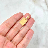 Dije Placa Rectangular Cruz Cristo 1.1gr / 2.2cm-1.1cm / Diamantada Oro Amarillo *