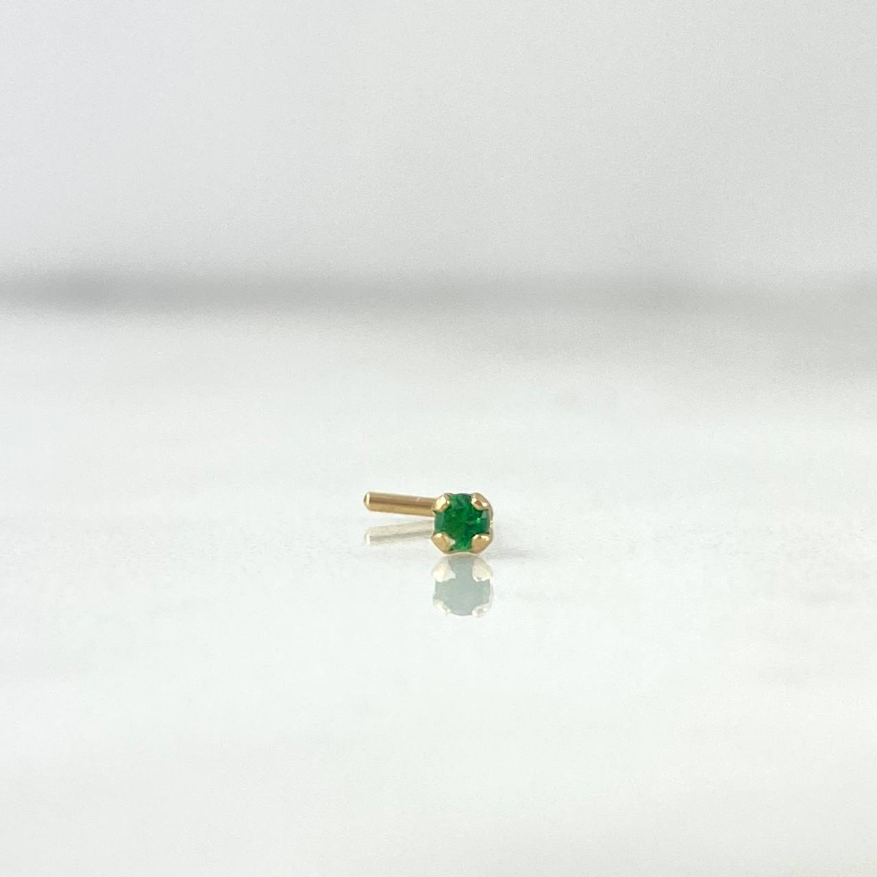 Piercing Chispa Recta 0.1gr / 0.7cm / Circon Verde Oro Amarillo (Joya) ©