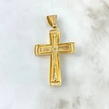 Dije Cruz Cristo 13.15gr / 6.2cm / Circones Blancos Dos Oros Amarillo Blanco
