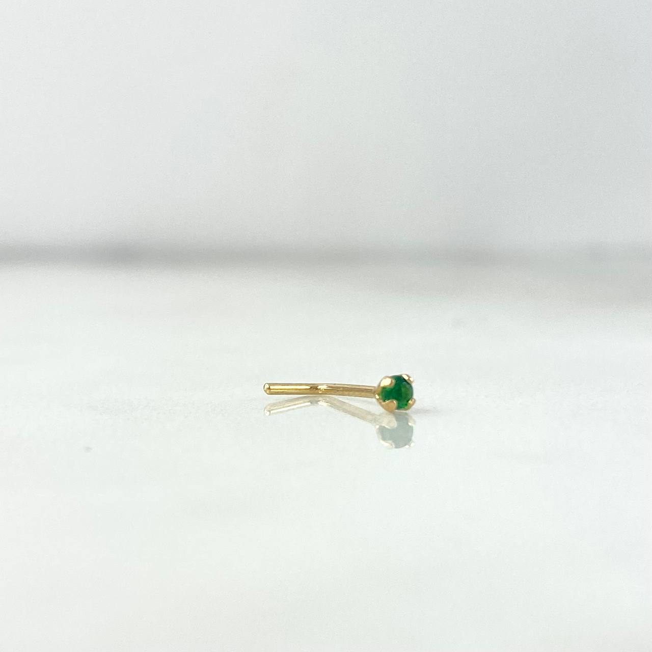 Piercing Chispa Recta 0.1gr / 0.7cm / Circon Verde Oro Amarillo (Joya) ©