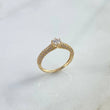 Anillo Solitario Tupido 2.35gr / T6 / Circones Blancos Oro Amarillo ©