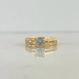 Anillo Solitario Churumbela Doble 3.45gr / T6 / Circones Blancos Oro Amarillo ©