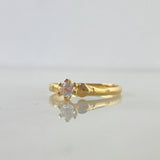 Anillo Solitario Corazones 1.75gr / T6 3/4 / Circones Blancos Oro Amarillo ©