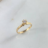 Anillo Solitario Corazones 1.75gr / T6 3/4 / Circones Blancos Oro Amarillo ©