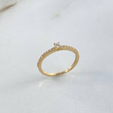 Anillo Solitario Churumbela 1.5gr / T6 1/4 / Circones Blancos Oro Amarillo ©