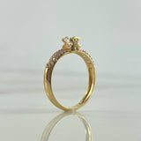 Anillo Solitario Oso TS 2.15gr / T6 1/4 / Circones Blancos Oro Amarillo ©