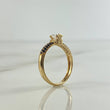 Anillo Solitario Oso TS 2gr / T6 1/4 / Circones Negros Oro Amarillo ©