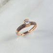 Anillo Solitario Oso TS 2.05gr / T7 / Circones Negros Oro Rosa ©